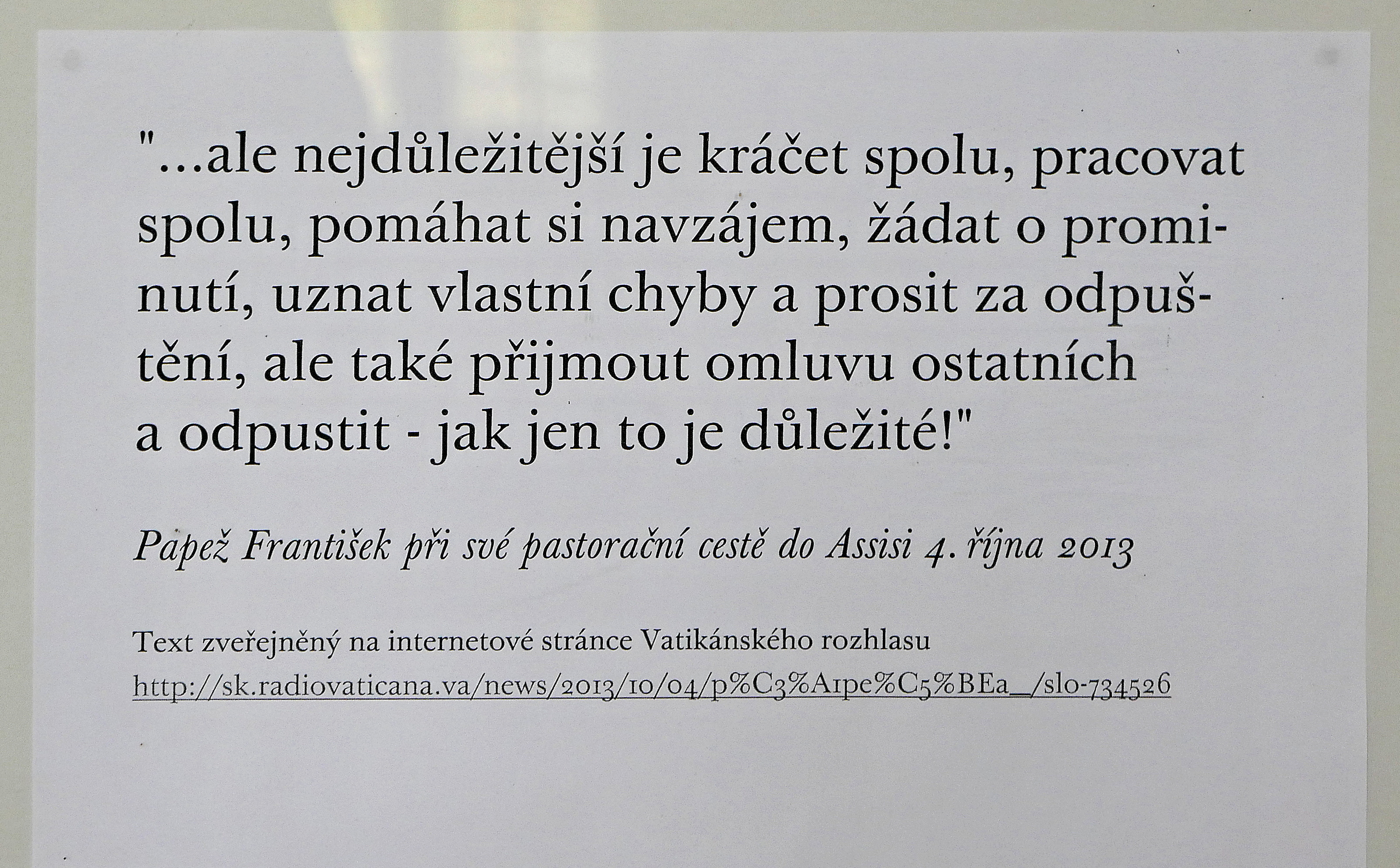sdělení papeže Františka